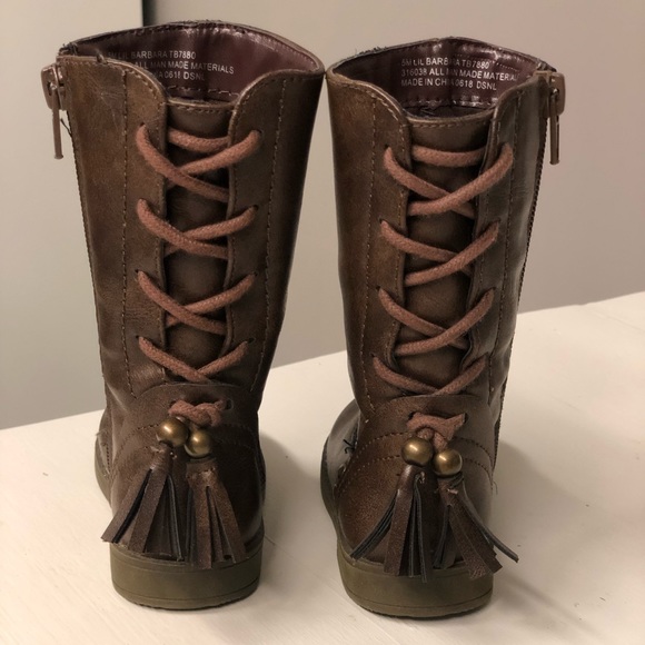 Rampage Girls 5M leather lace up tassel boots - Picture 3 of 6